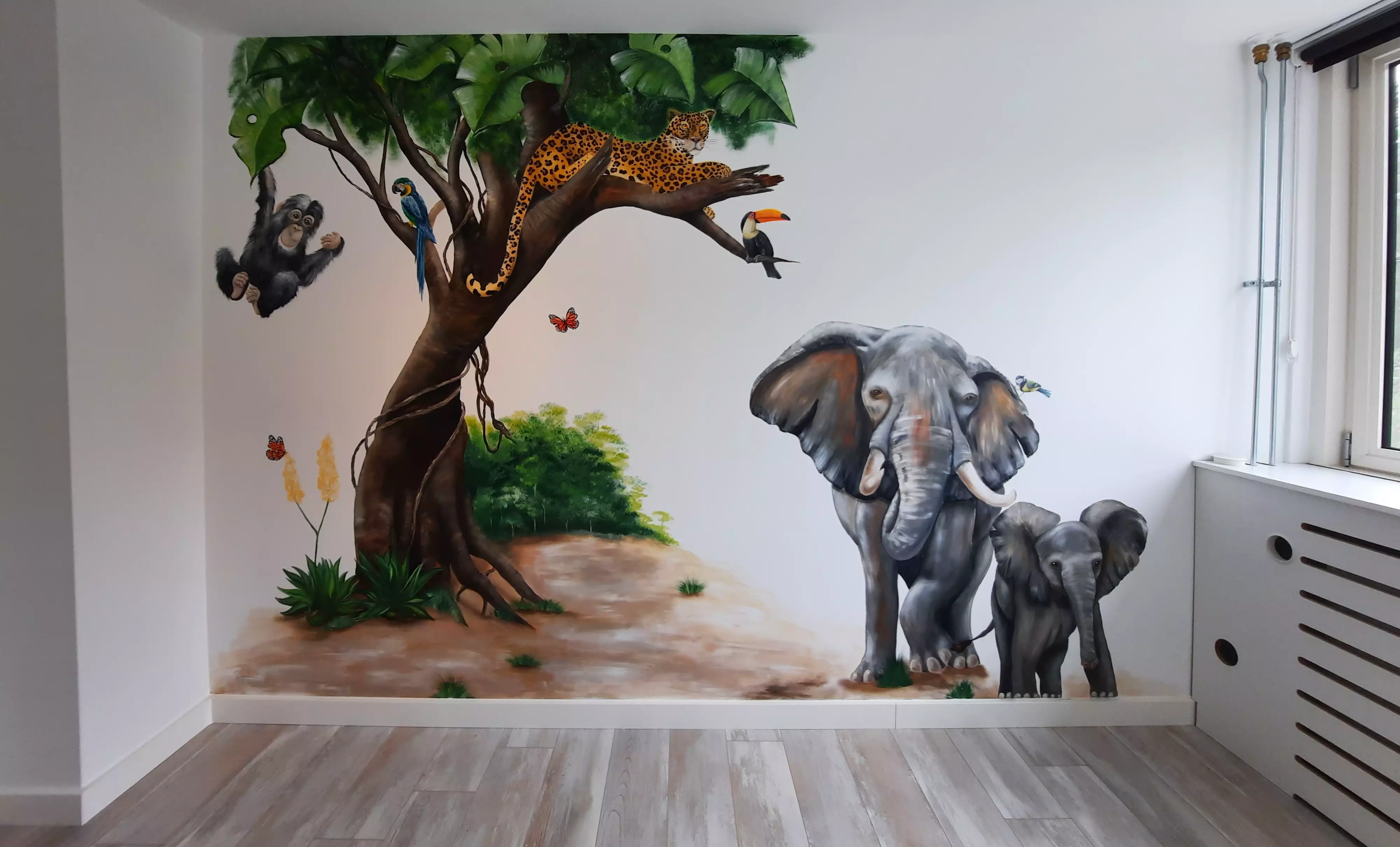 Muurschildering met thema Afrika