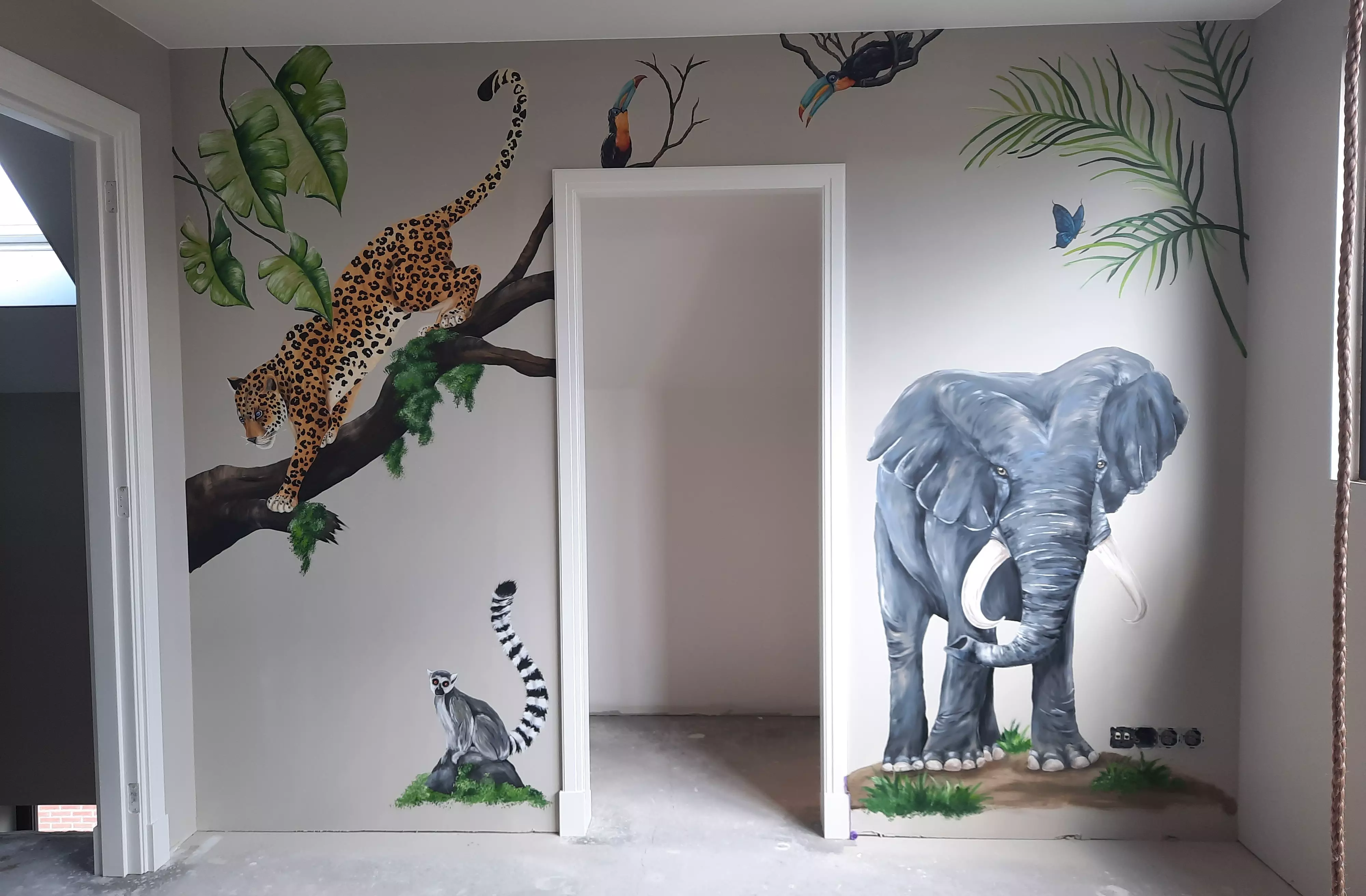 Muurschildering met thema Afrika