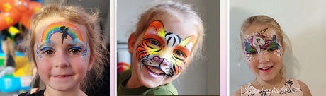 Vrolijke schminkgezichtjes op elk kinderfeest